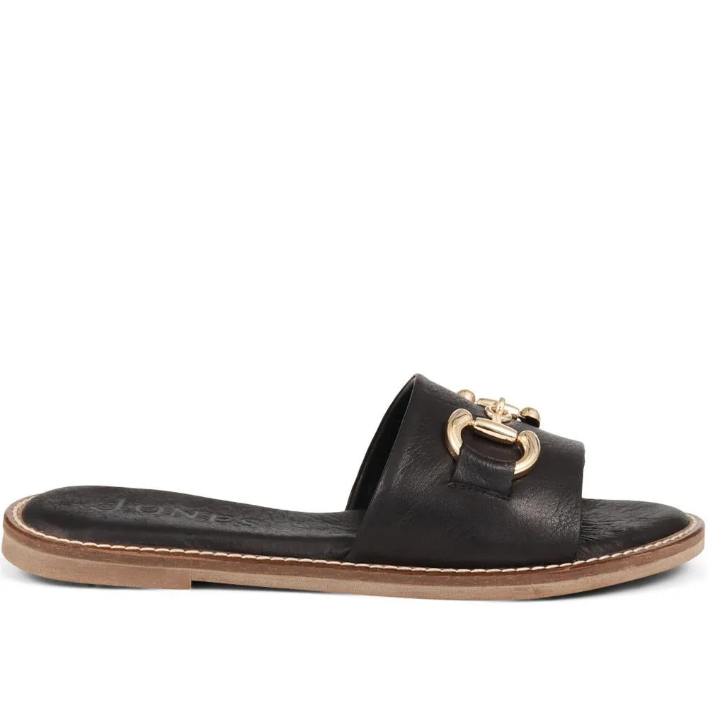 Emillina Leather Buckle Mule Sandals - EMILLINA / 323 646 - Black sold by Jones Bootmaker