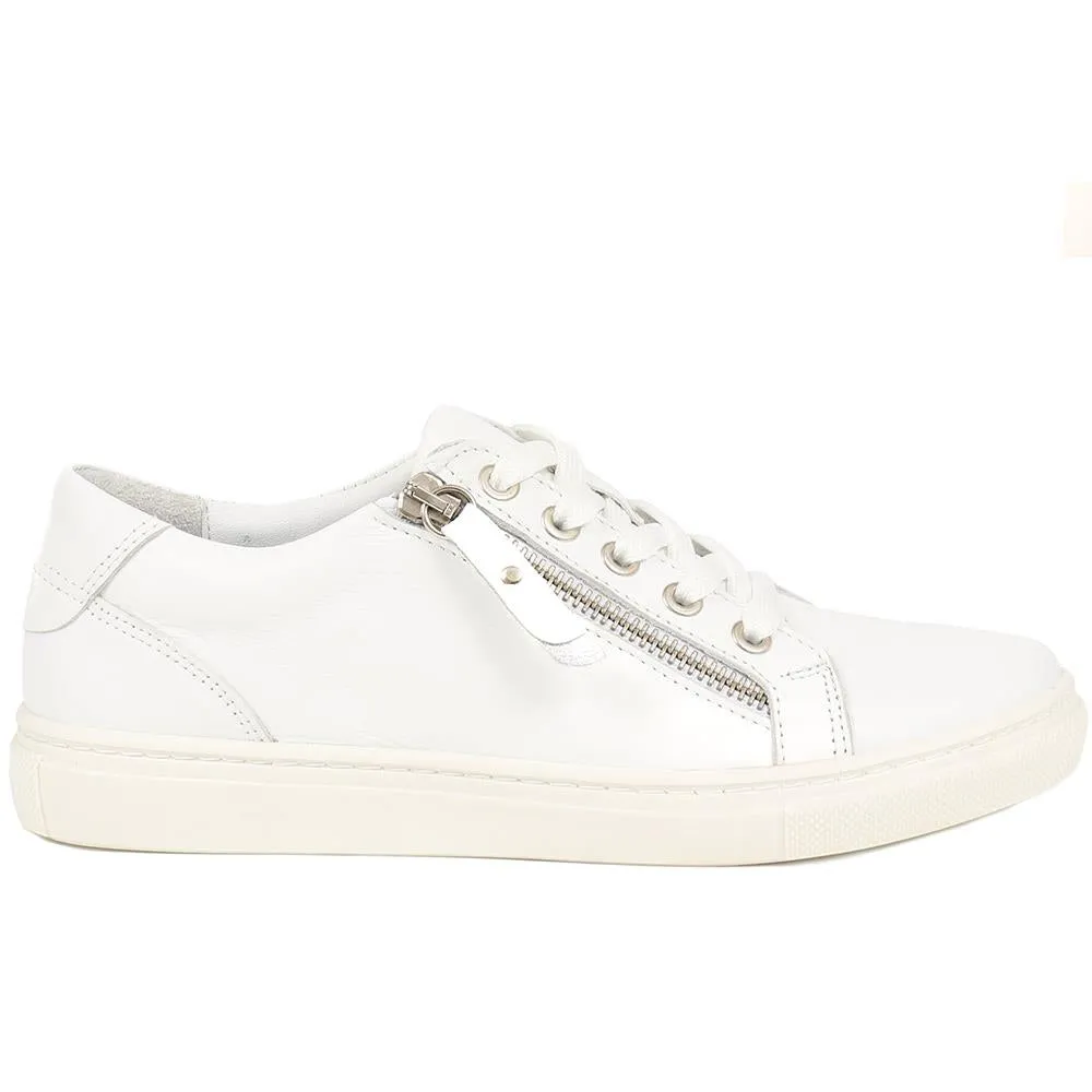 Padova2 Leather Lace-Up Trainers - PADOVA2 / 324 917 - White sold by Jones Bootmaker