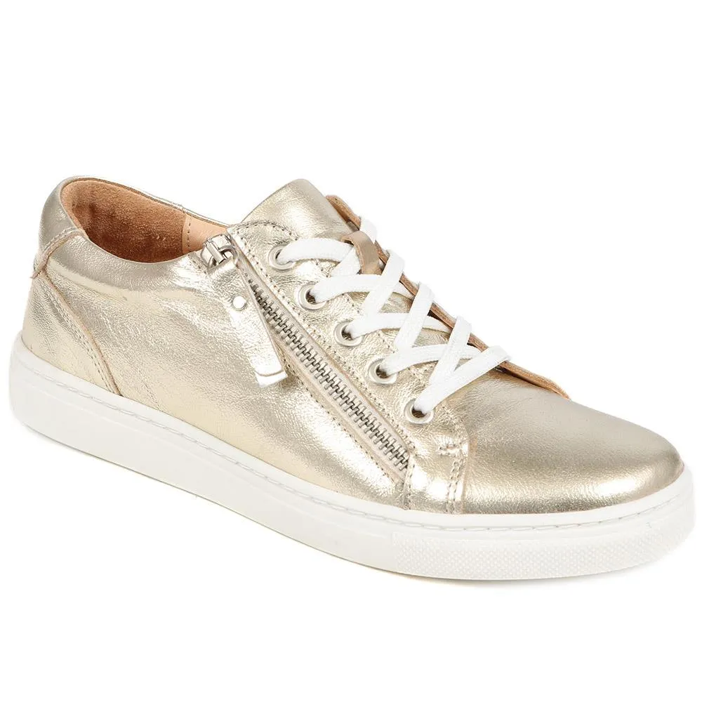 Padova2 Leather Lace-Up Trainers - PADOVA2 / 324 917 - Gold sold by Jones Bootmaker product image thumbnail 2