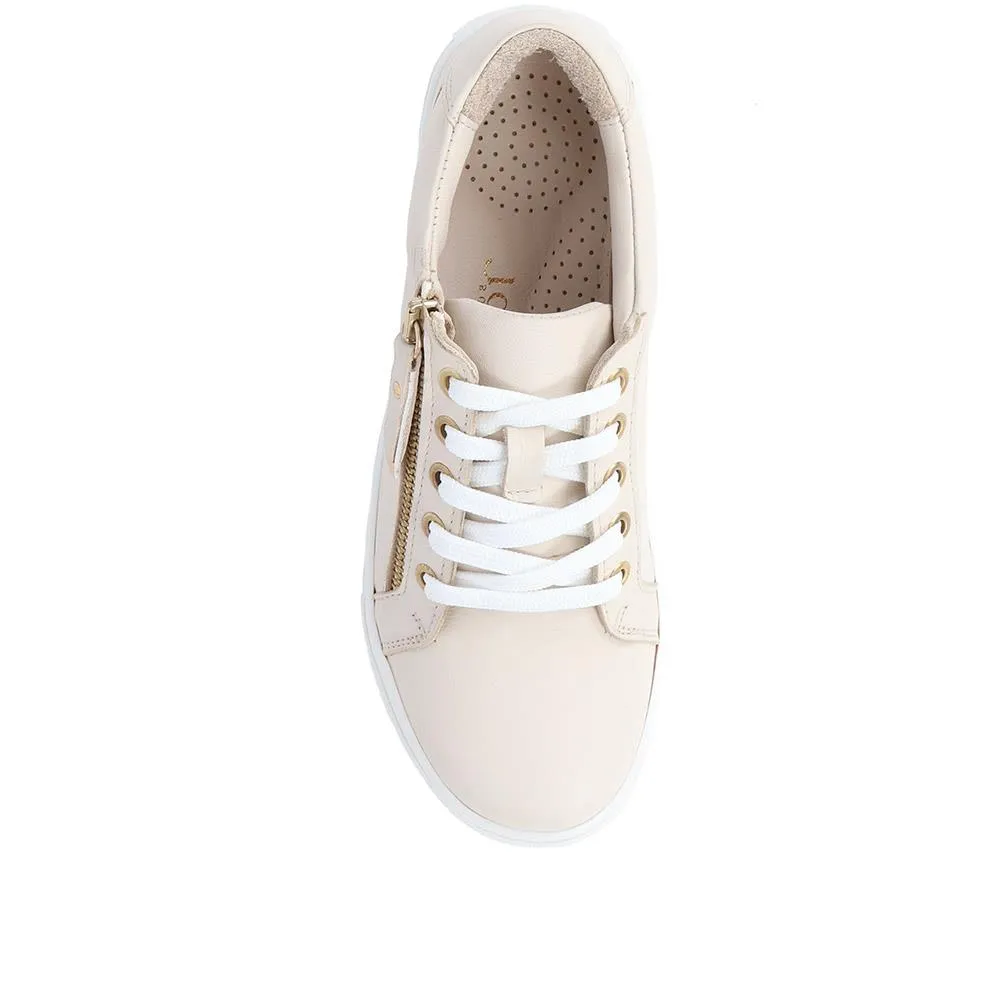 Padova2 Leather Lace-Up Trainers - PADOVA2 / 324 917 - Stone sold by Jones Bootmaker product image thumbnail 5