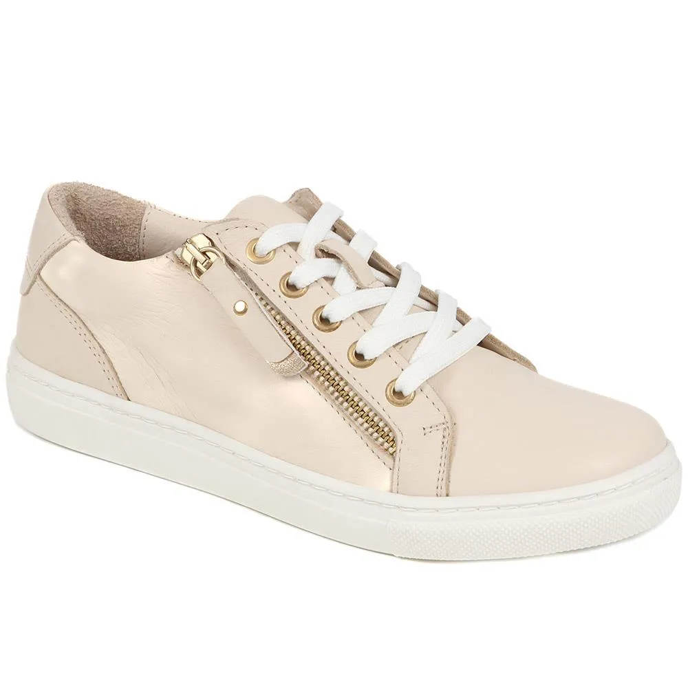 Padova2 Leather Lace-Up Trainers - PADOVA2 / 324 917 - Stone sold by Jones Bootmaker product image thumbnail 2