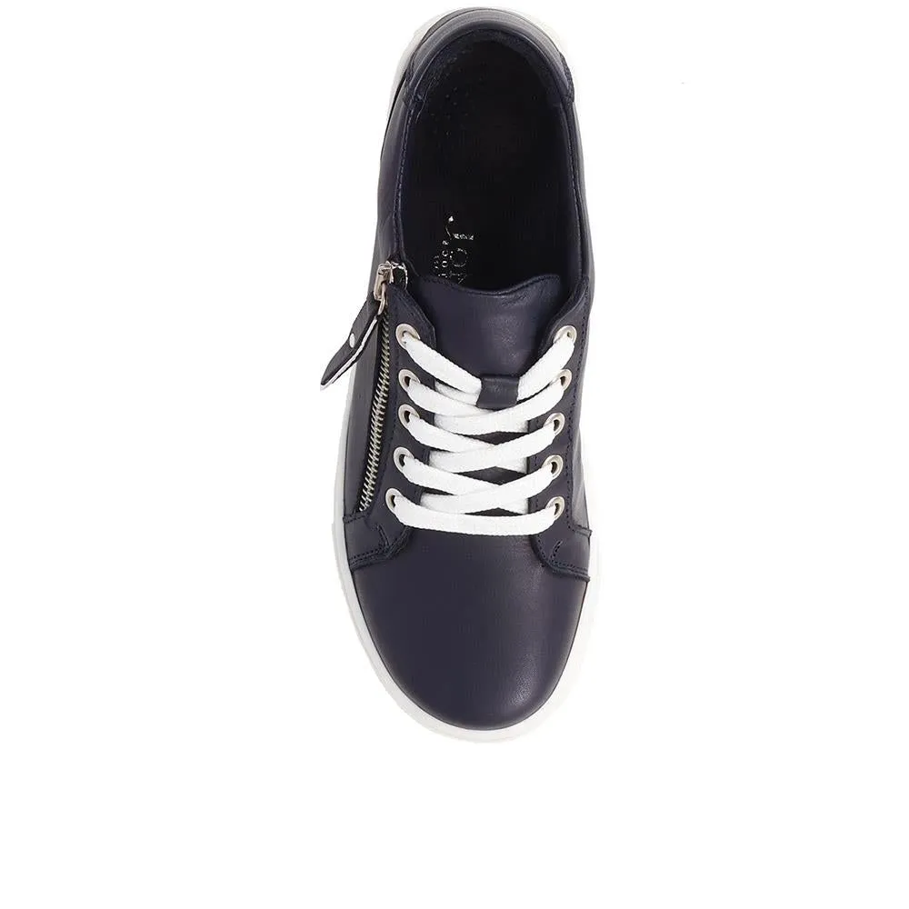 Padova2 Leather Lace-Up Trainers - PADOVA2 / 324 917 - Navy sold by Jones Bootmaker product image thumbnail 5