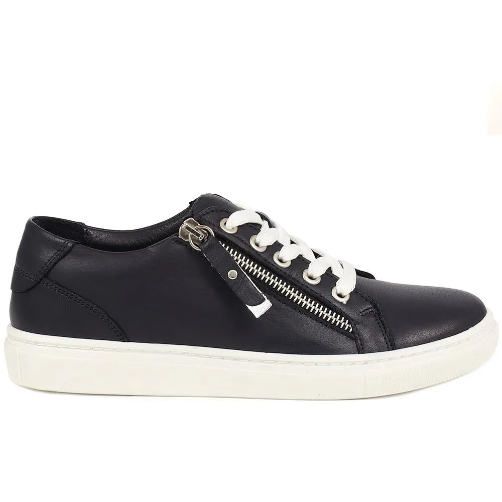 Padova2 Leather Lace-Up Trainers - PADOVA2 / 324 917 - Navy sold by Jones Bootmaker