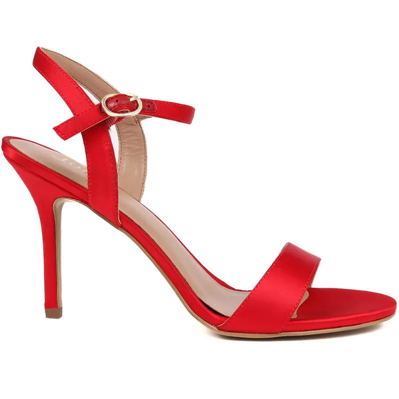 KINSLEY Leather Stiletto Heels - KINSLEY / 324 332 - Red sold by Jones Bootmaker