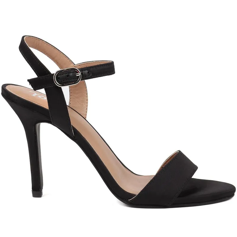 KINSLEY Leather Stiletto Heels - KINSLEY / 324 332 - Black sold by Jones Bootmaker