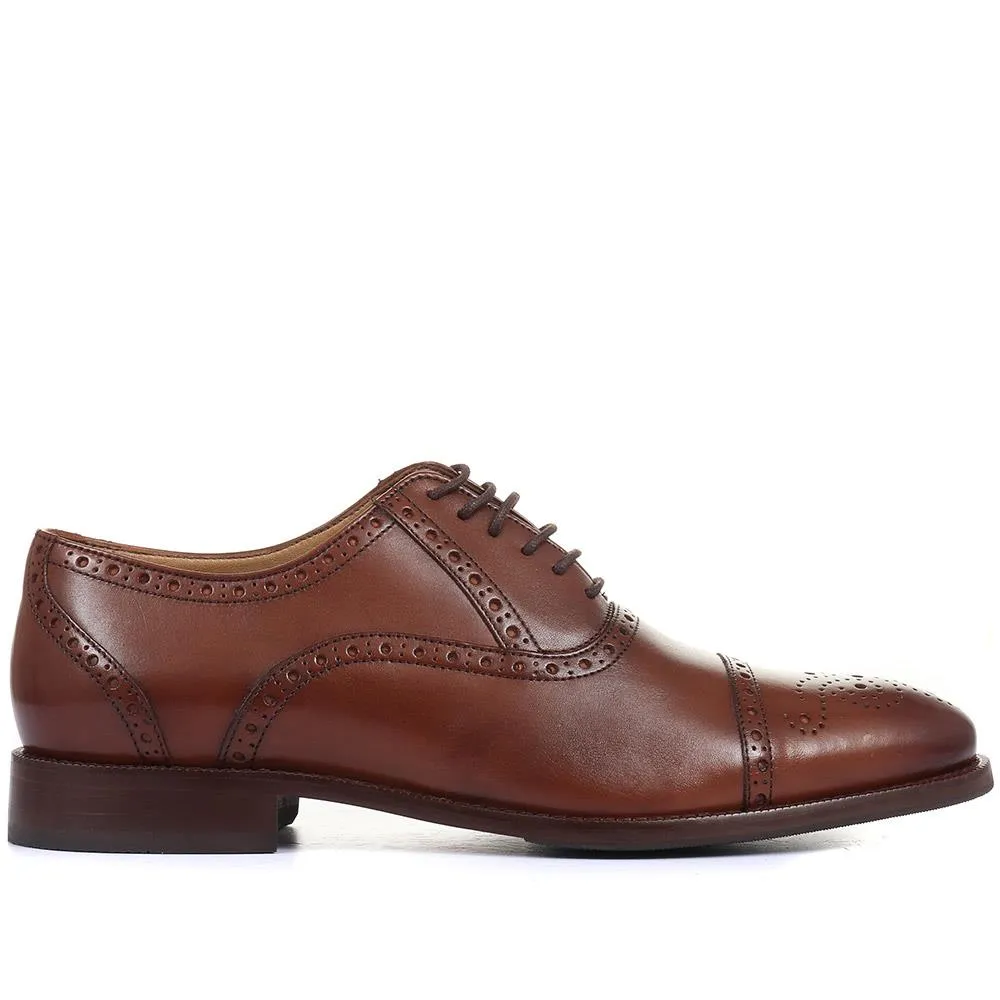 Maynard Leather Oxford Brogues - MAYNARD / 27254364 - Chestnut sold by Jones Bootmaker