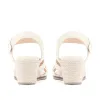 Loriana Leather Woven Wedge Sandals - LORIANA / 323 346 - Cream sold by Jones Bootmaker