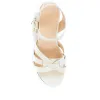 Loriana Leather Woven Wedge Sandals - LORIANA / 323 346 - Cream sold by Jones Bootmaker