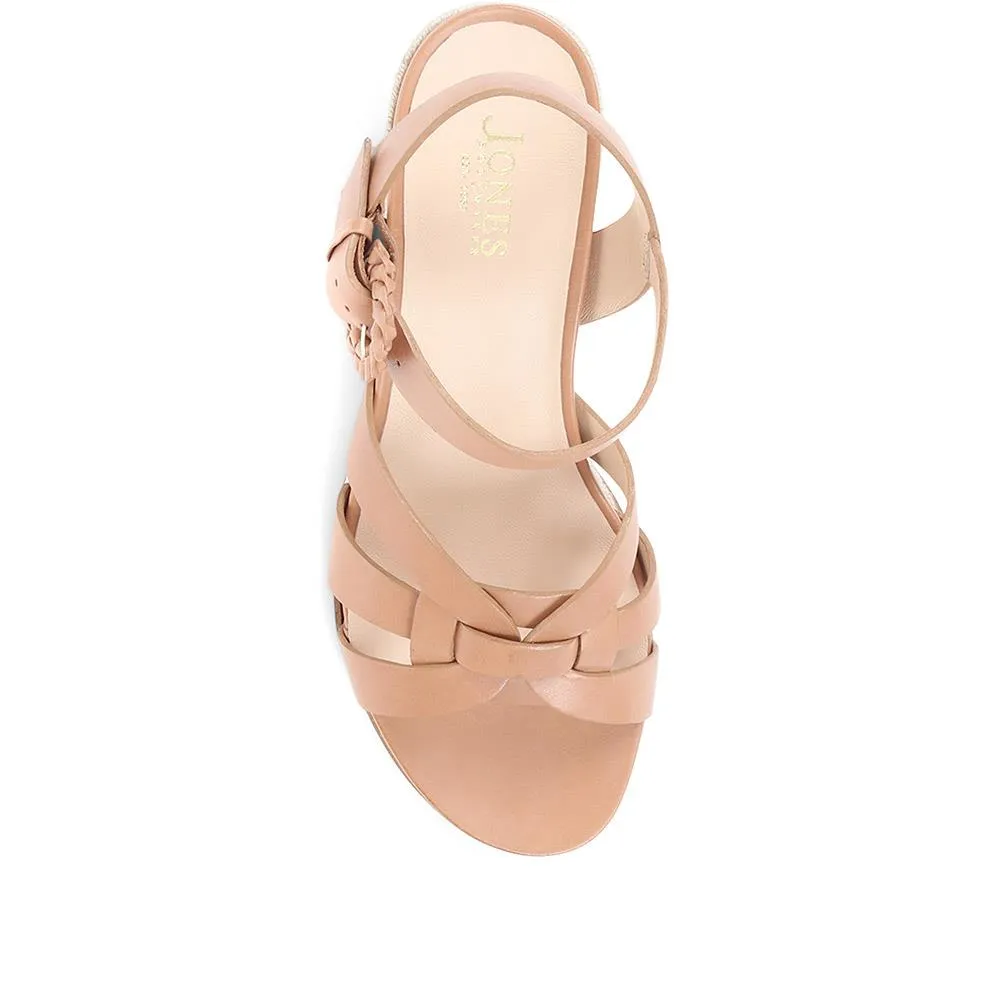 Loriana Leather Woven Wedge Sandals - LORIANA / 323 346 - Tan sold by Jones Bootmaker product image thumbnail 4