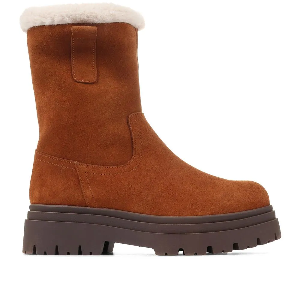 Isabetta Chunky Suede Boots - ISABETTA / 322 809 - Tan sold by Jones Bootmaker