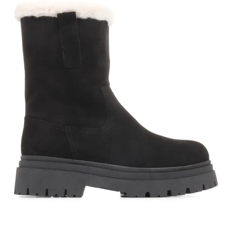 Isabetta Chunky Suede Boots - ISABETTA / 322 809 - Black sold by Jones Bootmaker