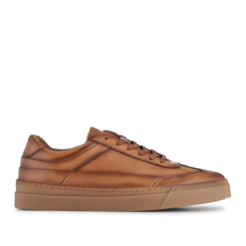 Thorne Leather Lace-Up Trainers - THORNE / 328 499 - Tan sold by Jones Bootmaker