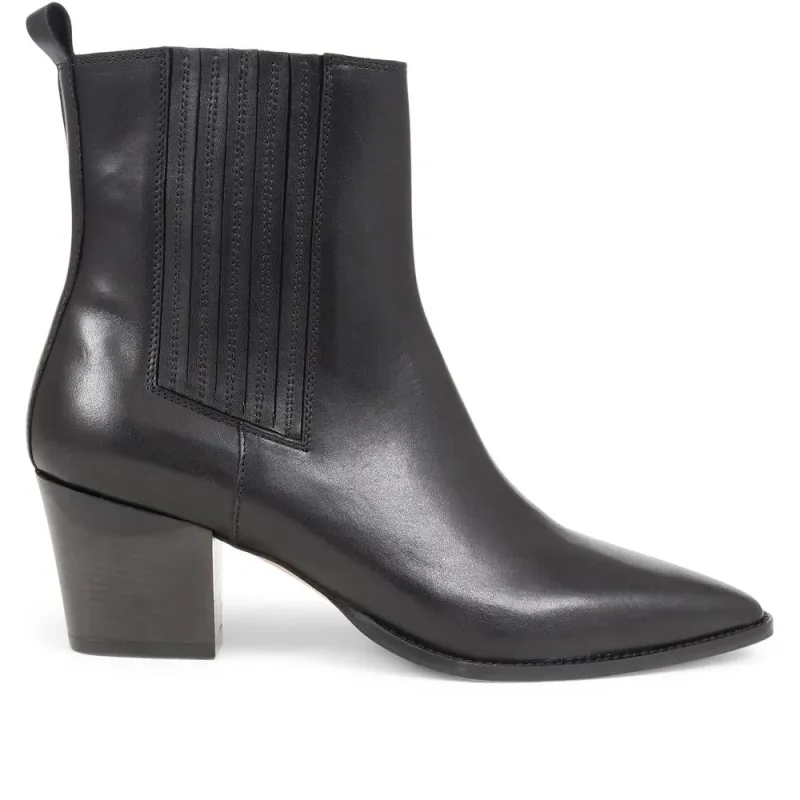 Lizia Heeled Leather Ankle Boots - LIZIA / 324 369 - Black sold by Jones Bootmaker
