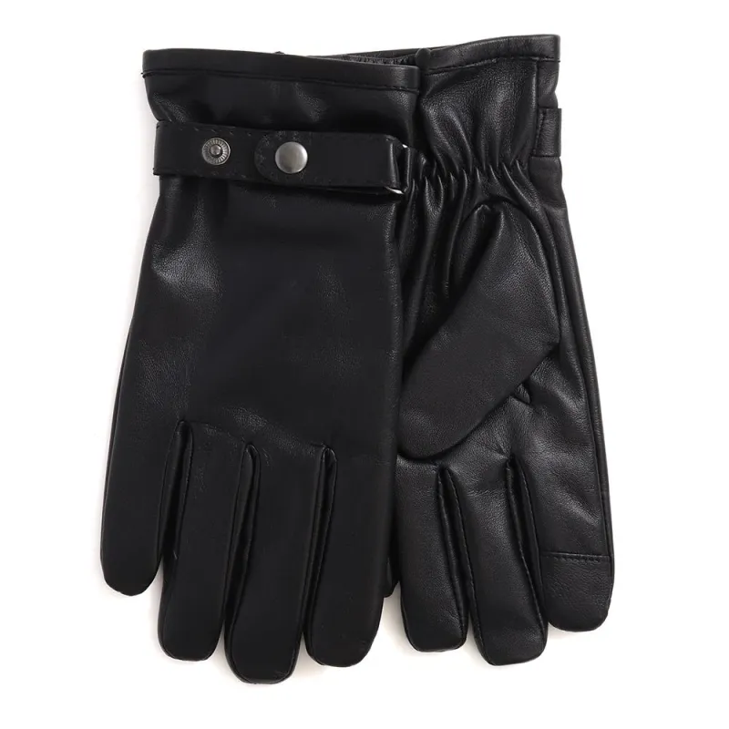 Mens Adjustable Leather Gloves - VANCE / 324 773 - Black sold by Jones Bootmaker