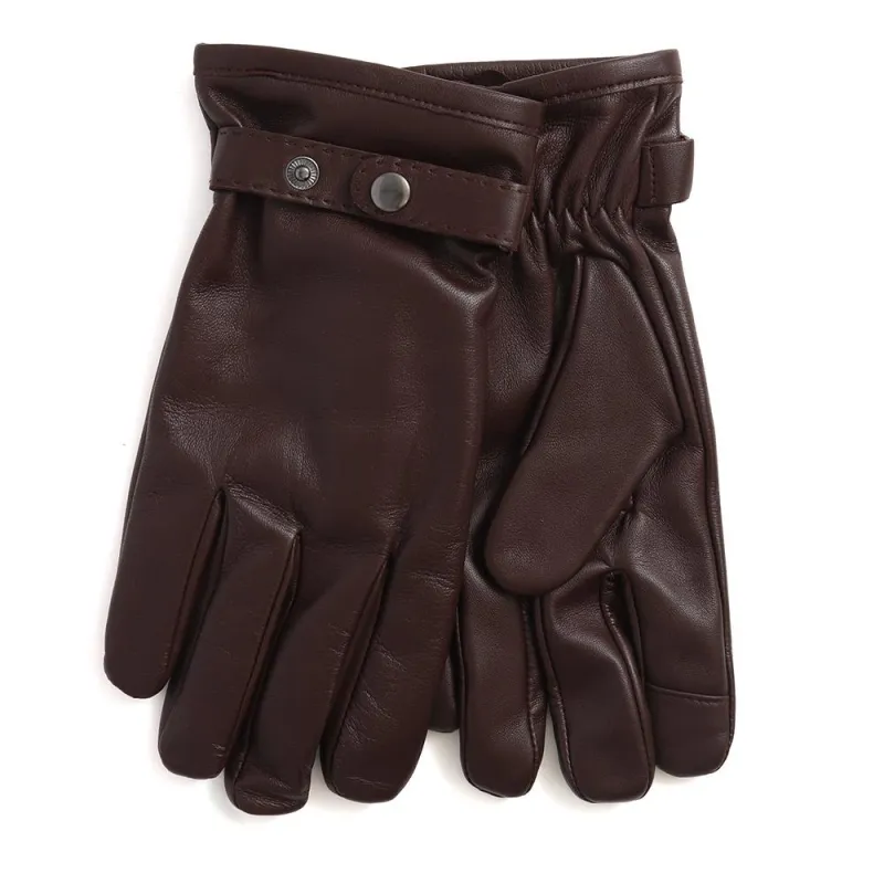 Mens Adjustable Leather Gloves - VANCE / 324 773 - Brown sold by Jones Bootmaker