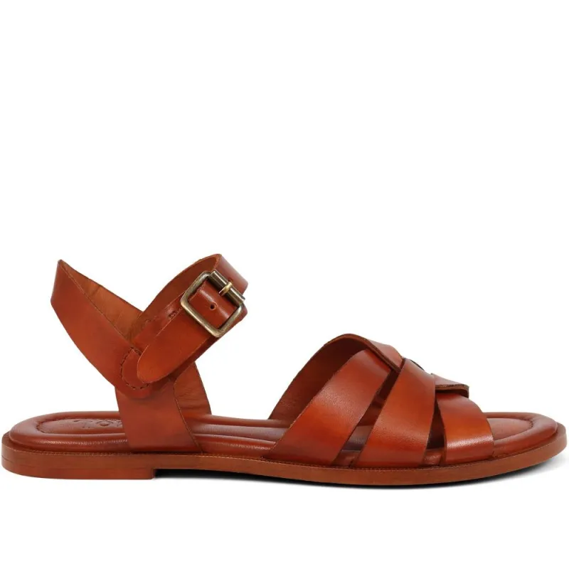 Inez Flat Sandals  - INEZ / 325 183 - Tan sold by Jones Bootmaker