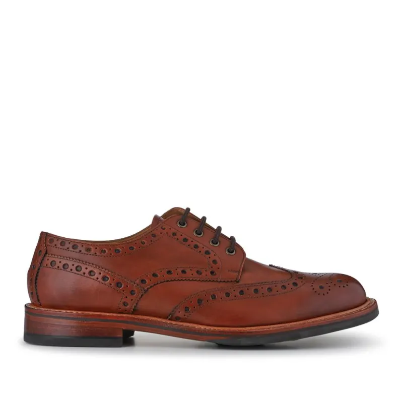 Bushwick1 Buffalo Leather Brogues - BUSHWICK1 / null - Cognac sold by Jones Bootmaker