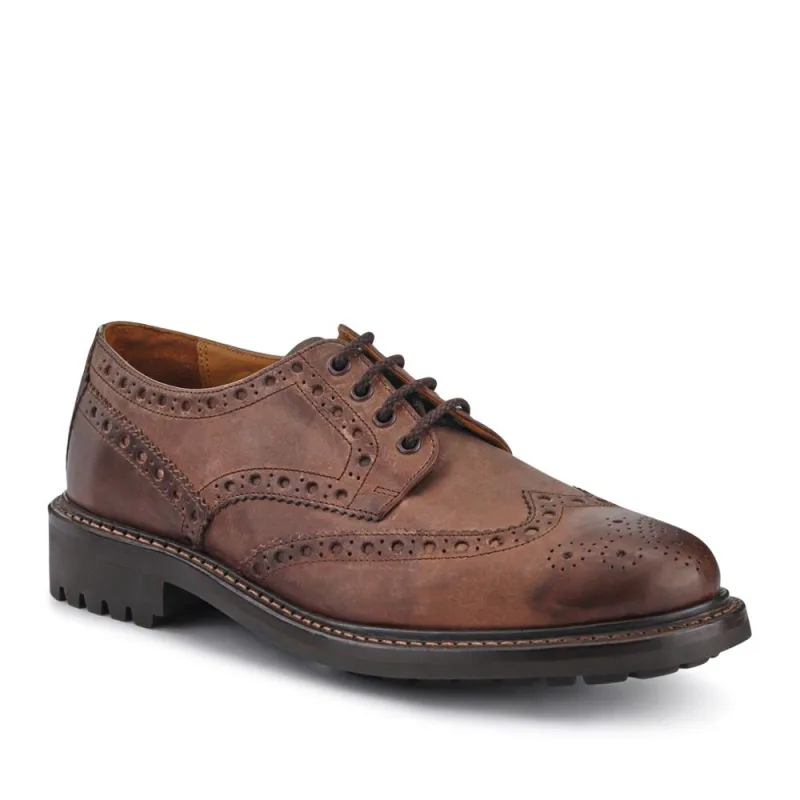 Bushwick1 Buffalo Leather Brogues - BUSHWICK1 / null - Dark Brown sold by Jones Bootmaker