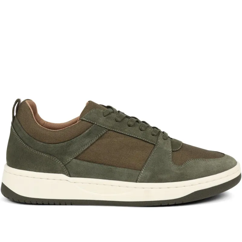 Stortford Lace-Up Trainers  - STORTFORD / 325 189 - Khaki sold by Jones Bootmaker