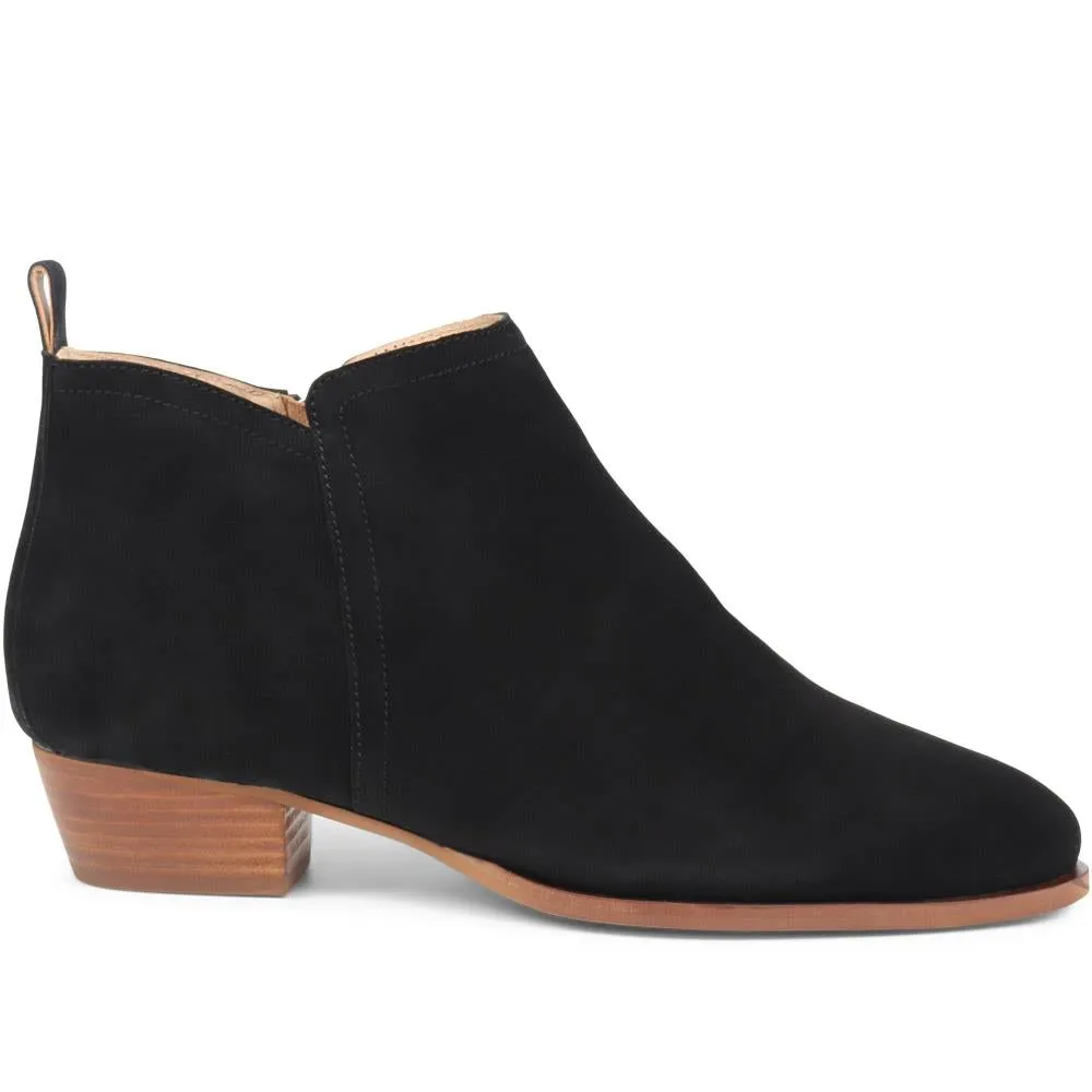 Florie Heeled Leather Ankle Boots - FLORIE / 324 290 - Black sold by Jones Bootmaker