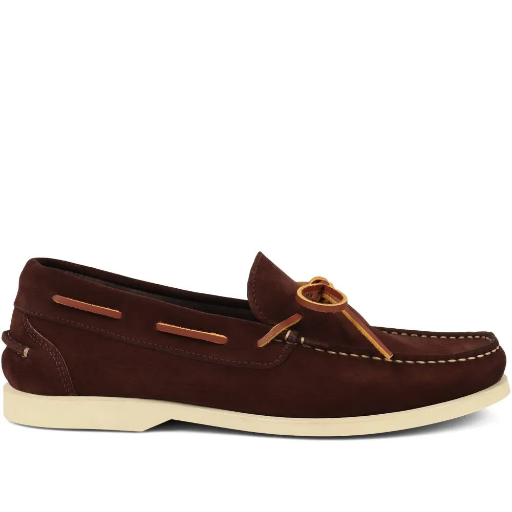 Portsmouth Suede Moccasins - PORTSMOUTH / 325 091 - Brown Suede sold by Jones Bootmaker