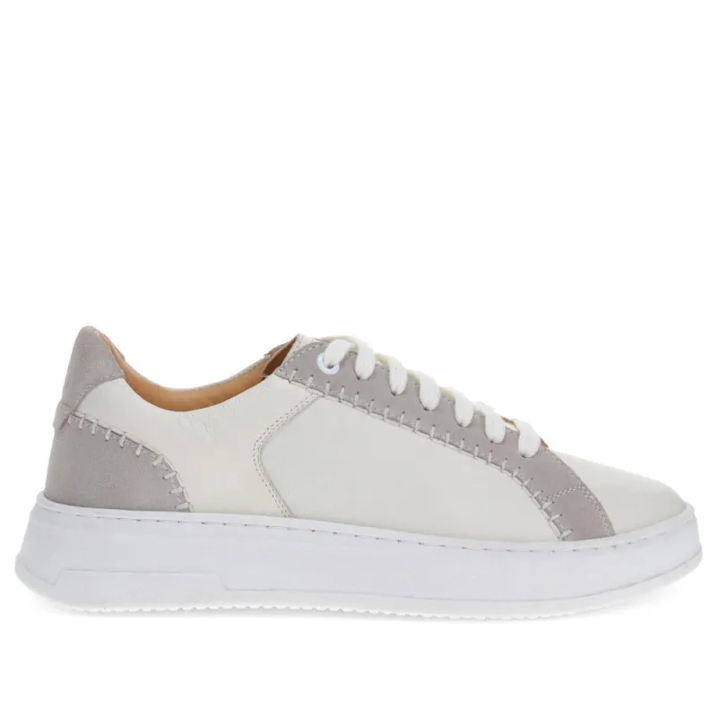 Bergamot Leather Trainers  - BERGAMOT / 325 586 - White sold by Jones Bootmaker