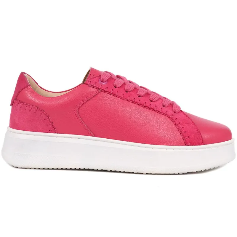 Bergamot Leather Trainers  - BERGAMOT / 325 586 - Pink sold by Jones Bootmaker