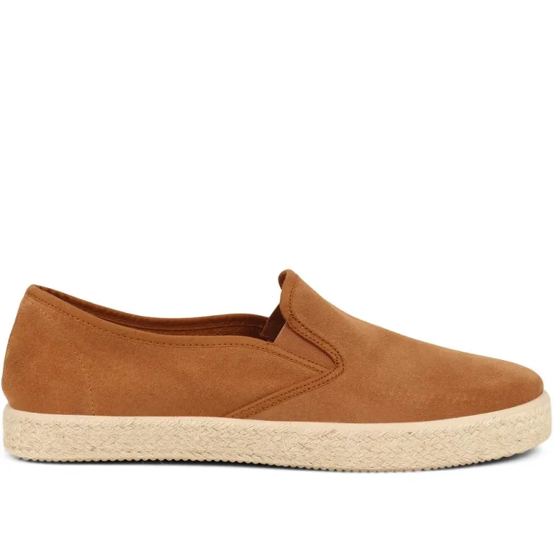 Slip-On Espadrilles - RAYLEN / 324 051 - Tan Suede sold by Jones Bootmaker