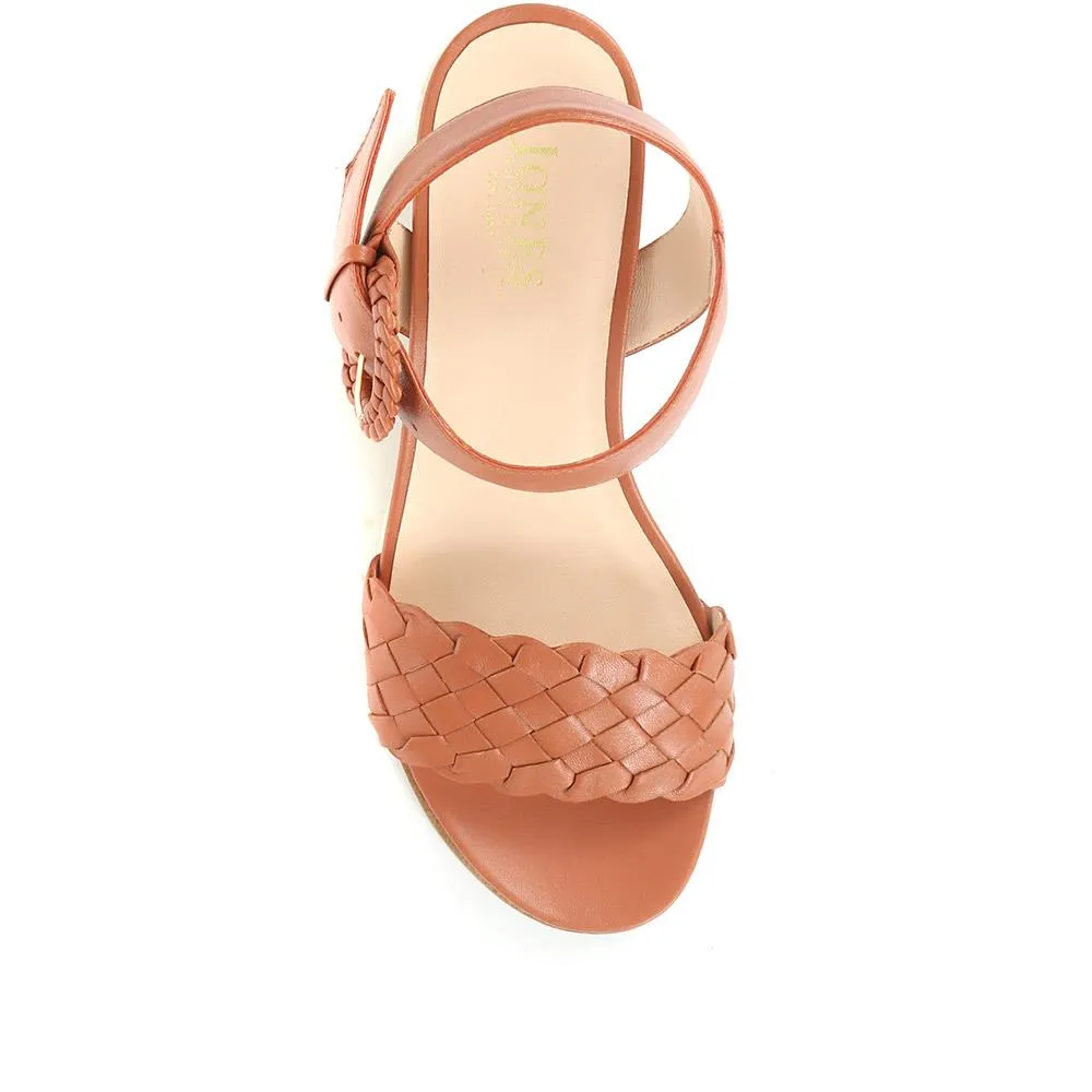 Luana Leather Wedge Sandals - LUANA / 321 575 - Tan Leather sold by Jones Bootmaker product image thumbnail 4