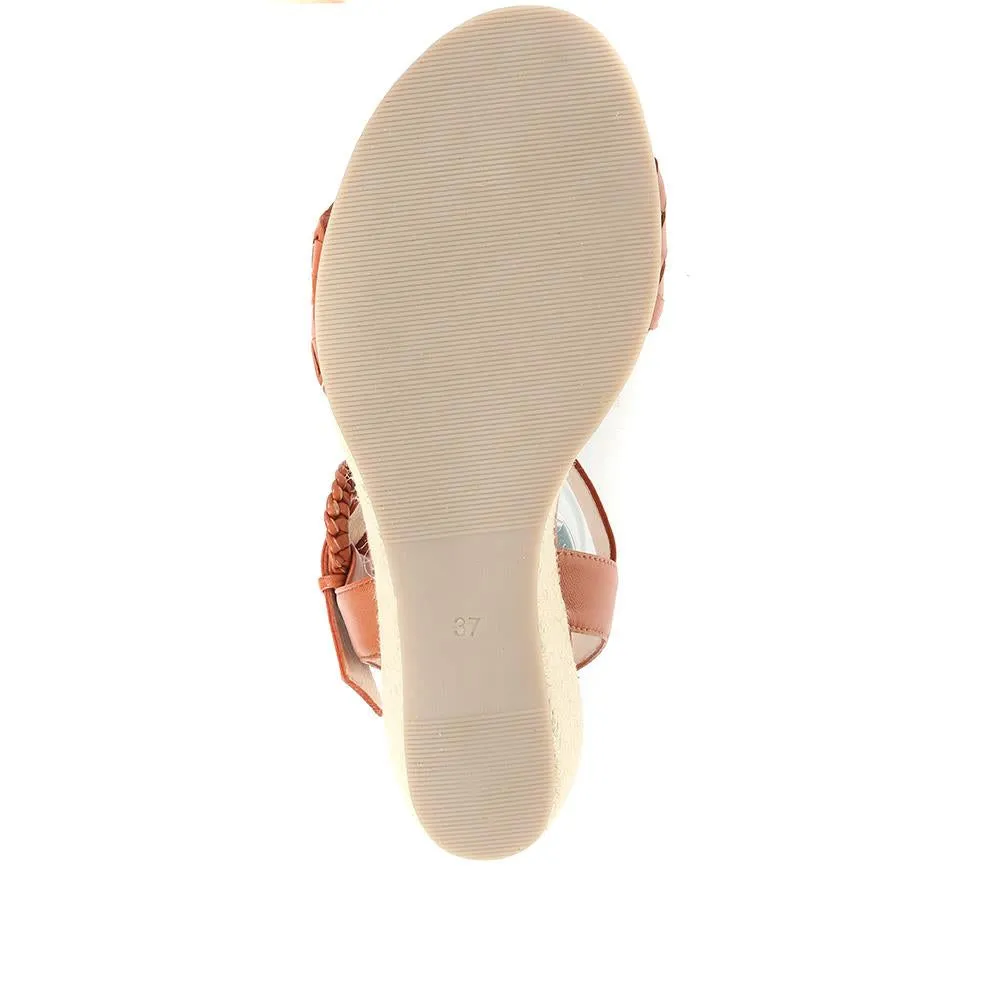 Luana Leather Wedge Sandals - LUANA / 321 575 - Tan Leather sold by Jones Bootmaker product image thumbnail 5