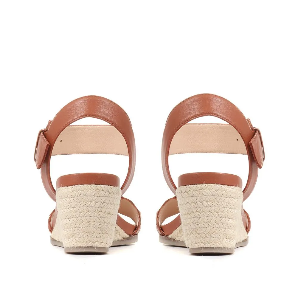 Luana Leather Wedge Sandals - LUANA / 321 575 - Tan Leather sold by Jones Bootmaker product image thumbnail 3