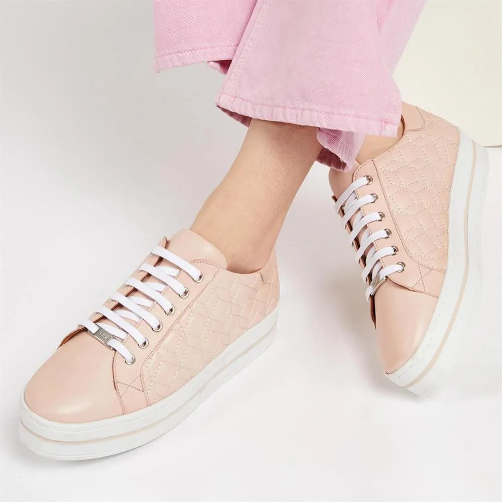 Alexandrite Leather Quilted Trainers - ALEXANDRITE / 323 645 - Nude sold by Jones Bootmaker product image thumbnail 5