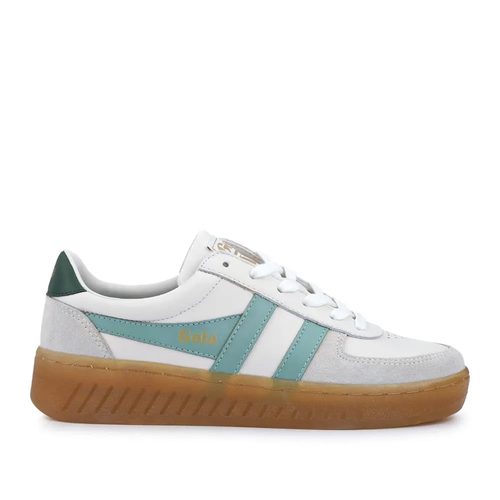 Grandslam Elite Leather Trainers - JAC41501 / 326 752 - White-Green sold by Jones Bootmaker