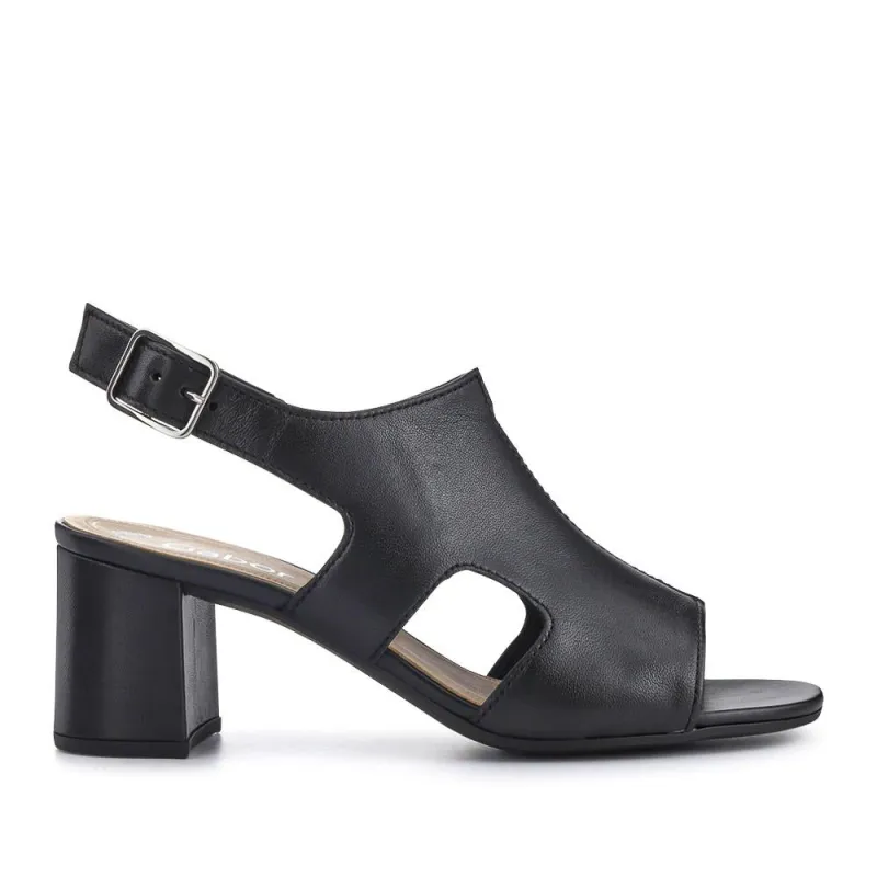 Smart Leather Block-Heeled Sandals - GAB41514 / 327 008 - Black sold by Jones Bootmaker