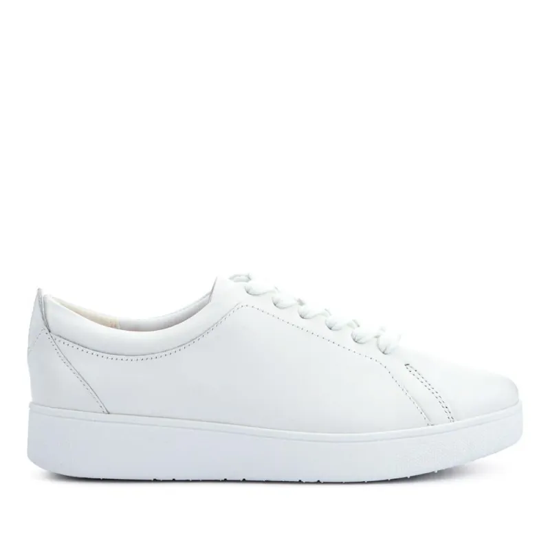 Leather Lace-Up Trainers - FITF41505 / 327 059 - White sold by Jones Bootmaker