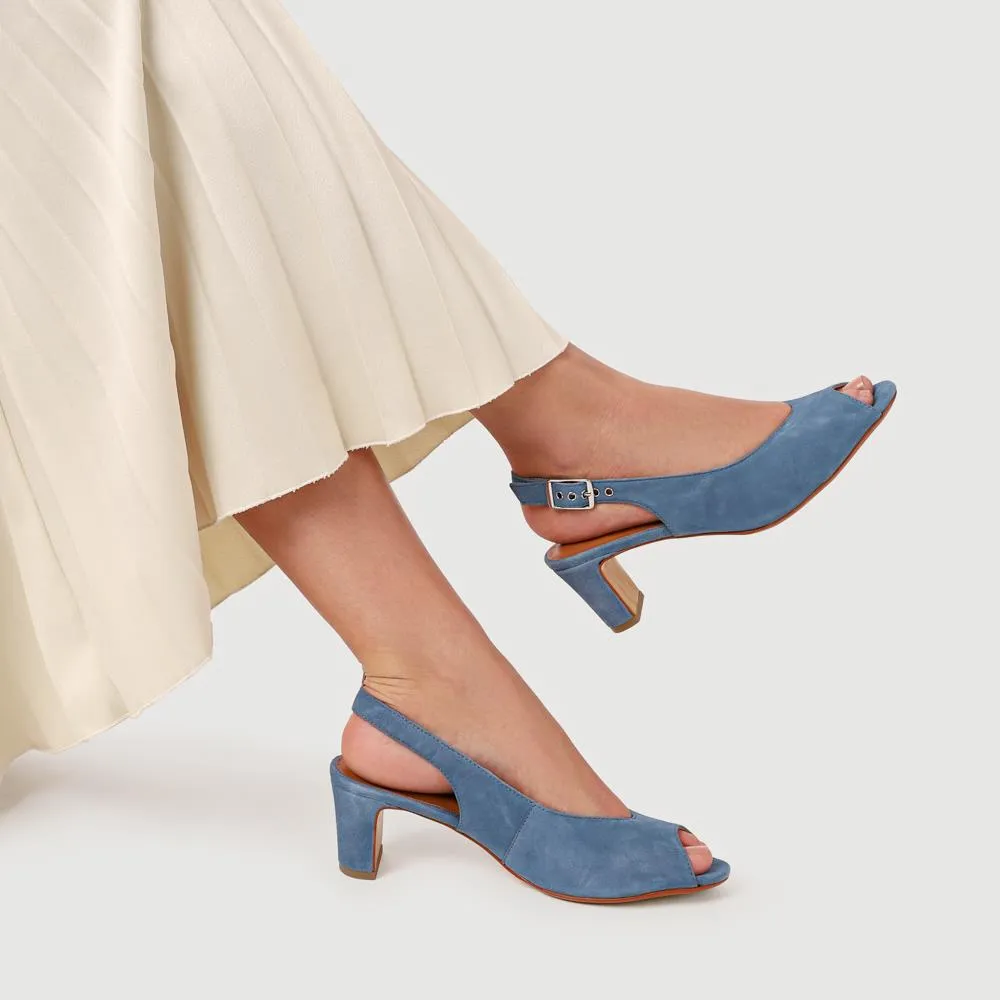 Xiomara Leather Slingback Court Shoes - XIOMARA / 327 552 - Powder Blue sold by Jones Bootmaker product image thumbnail 5