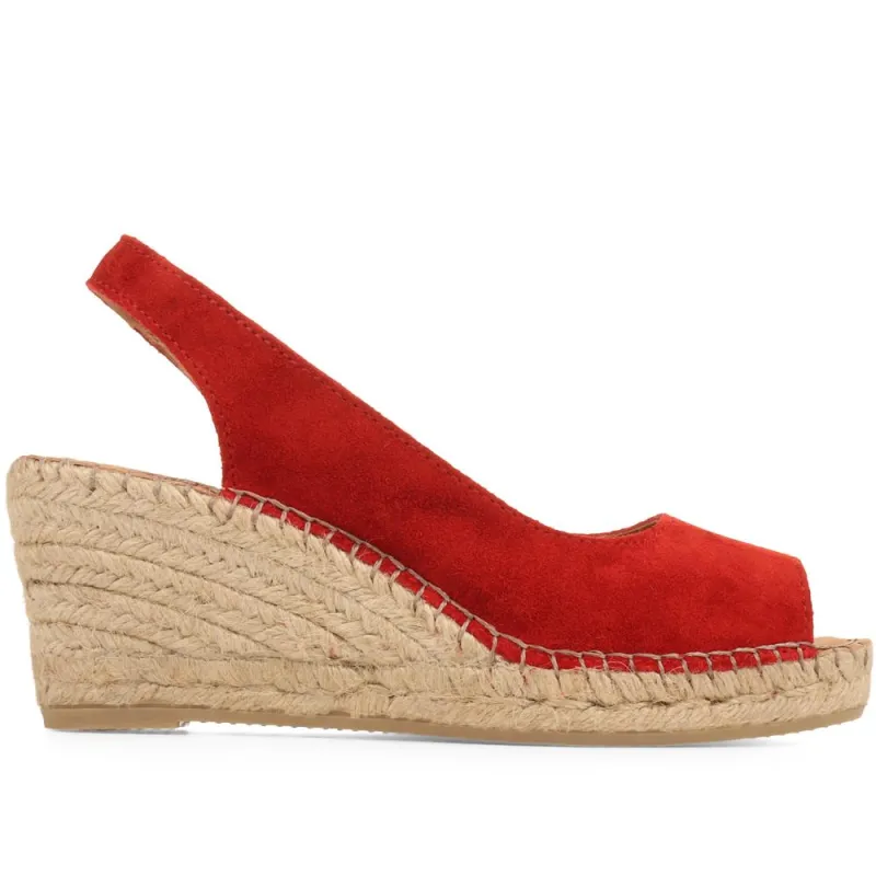 Rosanna Slingback Wedges - ROSANNA / 318 559 - Red Suede sold by Jones Bootmaker