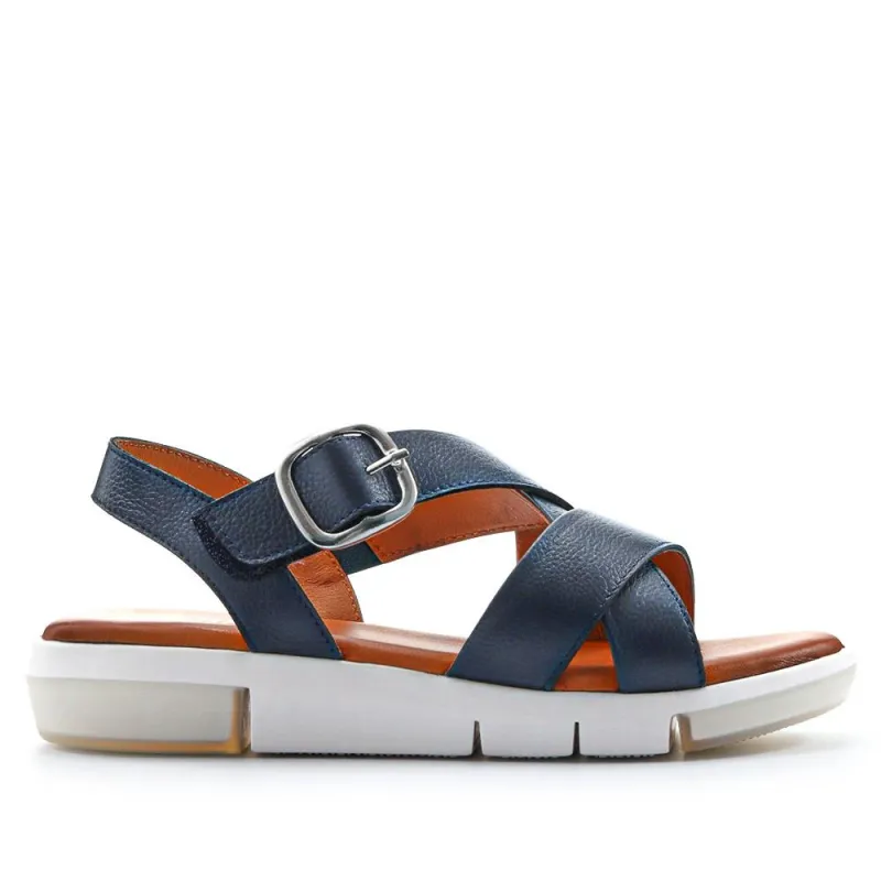 Ilaria Casual Leather Sandals - ILARIA / 327 308 - Navy sold by Jones Bootmaker