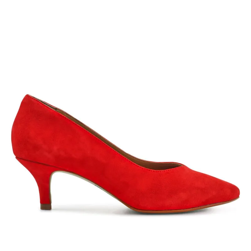 Yulia Leather Stiletto-Heeled Court Shoes - YULIA / 327 598 - Red Suede sold by Jones Bootmaker