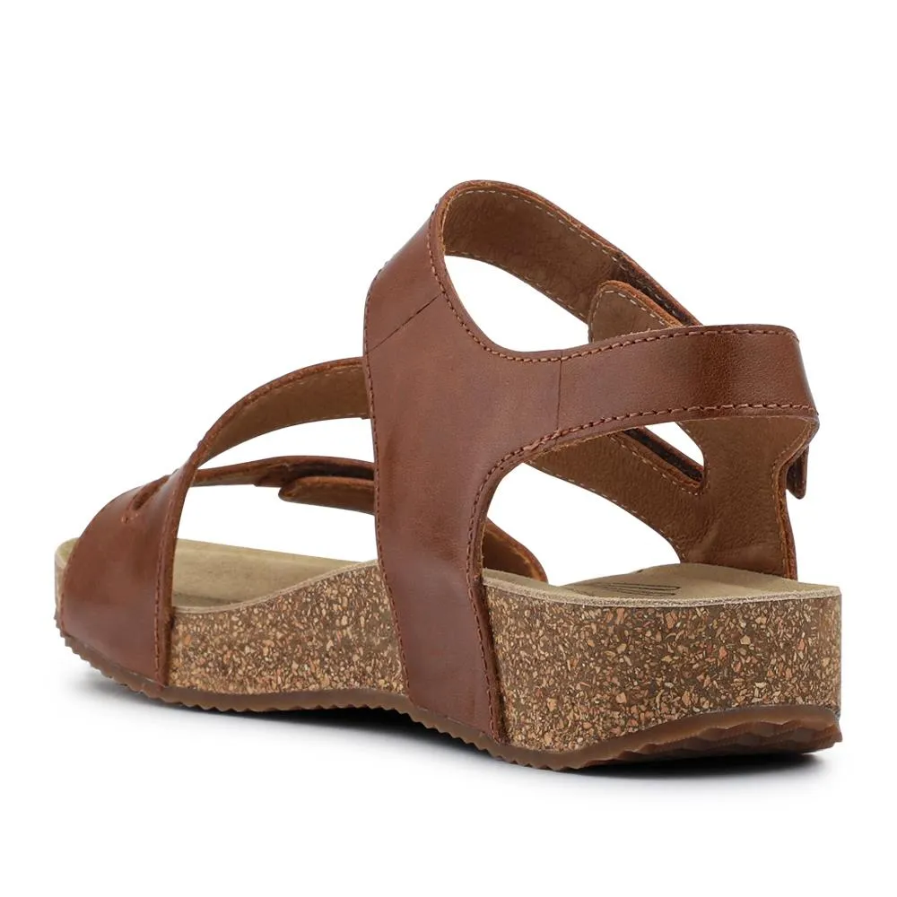 All-Leather Touch-Fasten Sandals - JOSEF41513 / 327 241 - Tan sold by Jones Bootmaker