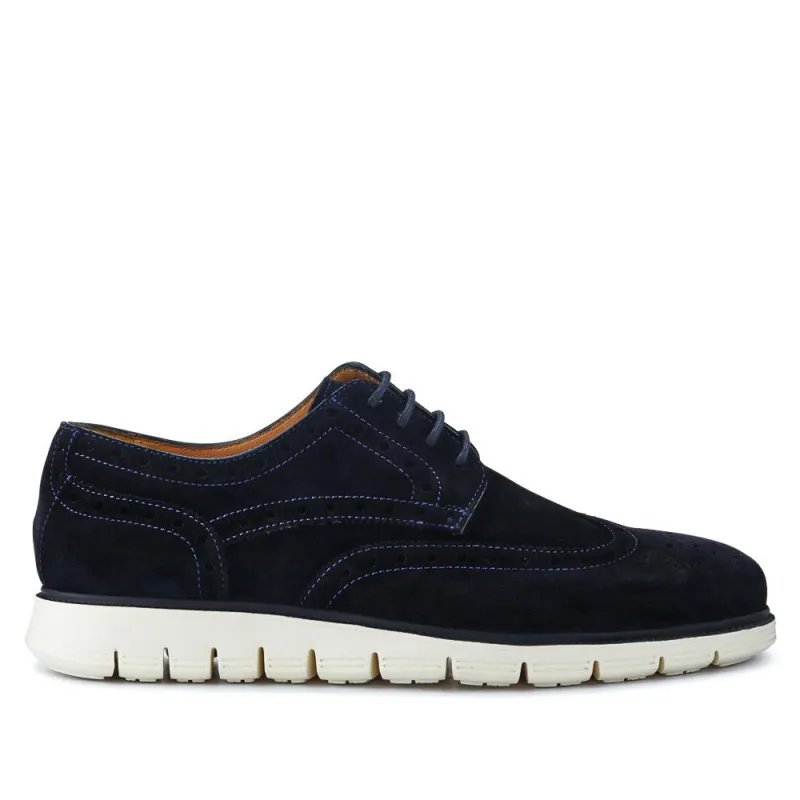 LondonCity2 Brogue Derby Shoes - LONDONCITY2 / 324 967 - Navy Suede sold by Jones Bootmaker