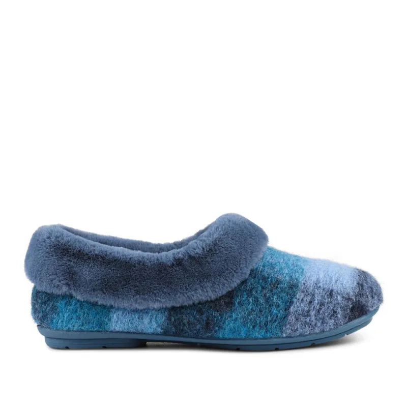 Floria Fur Slippers - FLORIA / 328 544 - Blue Multi sold by Jones Bootmaker