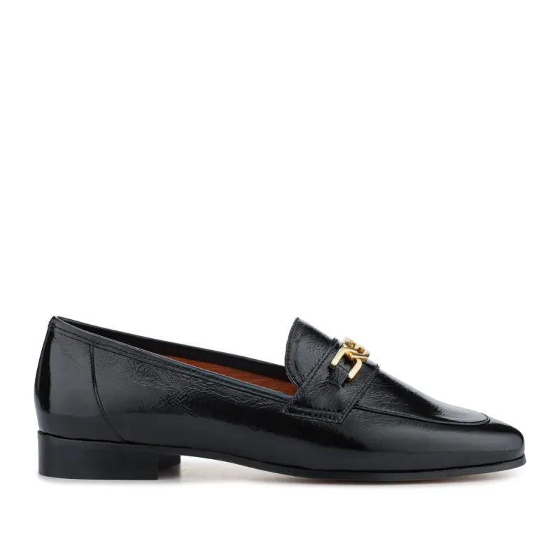 Tamie Smart Leather Loafers - TAMIE / 328 535 - Black Patent sold by Jones Bootmaker