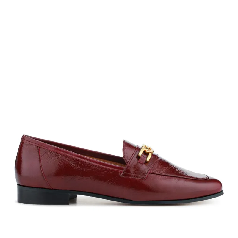 Tamie Smart Leather Loafers - TAMIE / 328 535 - Burgundy Patent sold by Jones Bootmaker