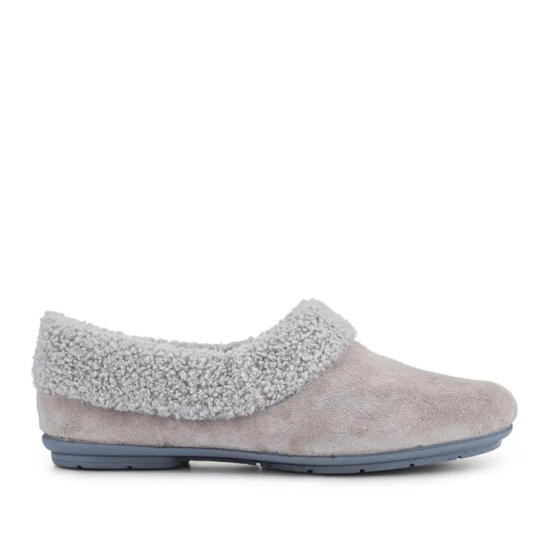 Frostie Suede Leather Full Slippers - FROSTIE / 328 531 - Grey sold by Jones Bootmaker