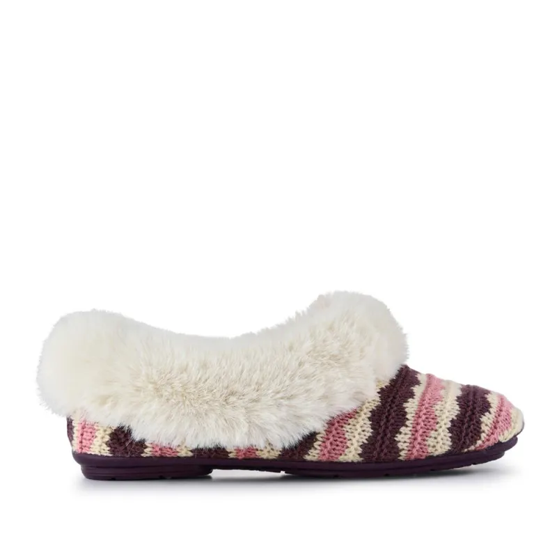 Franca Premium Faux-Fur-Lined Slippers - FRANCA / 328 532 - Purple Multi sold by Jones Bootmaker