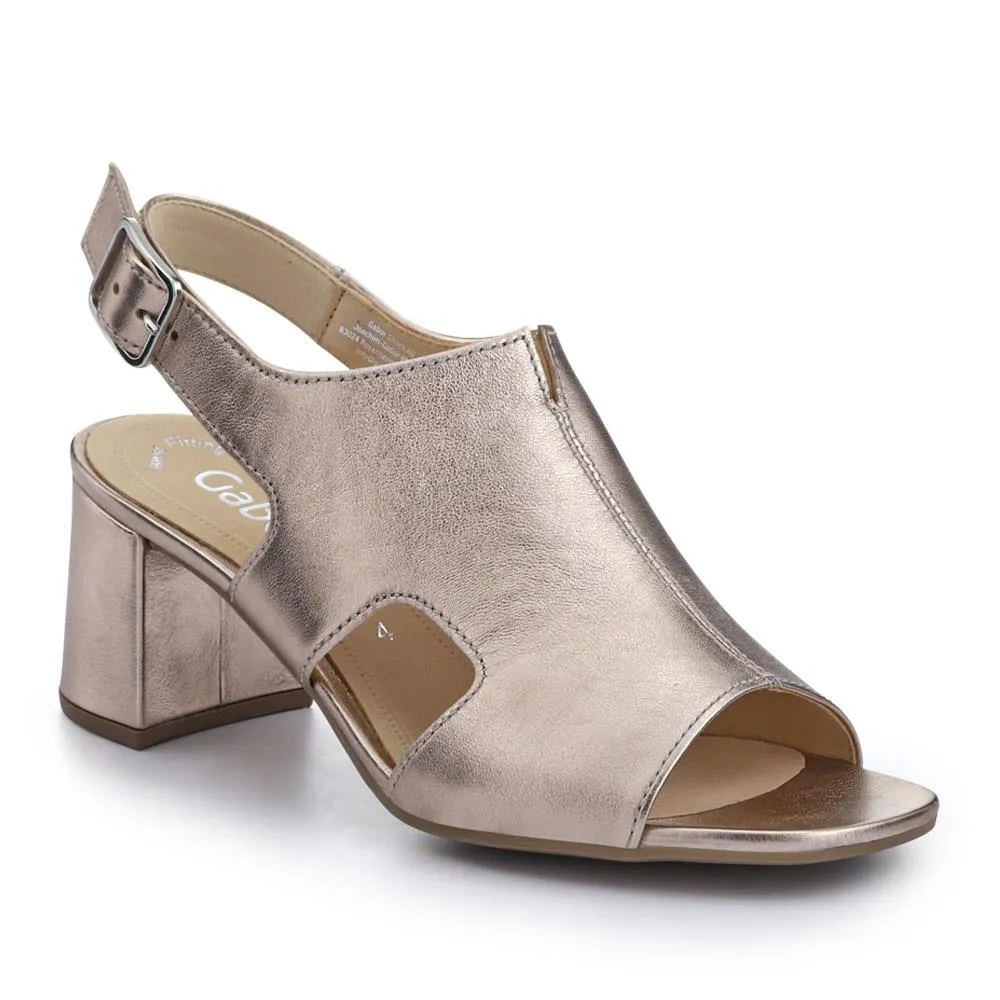 Smart Leather Block-Heeled Sandals - GAB41514 / 327 008 - Metallic Beige sold by Jones Bootmaker product image thumbnail 2