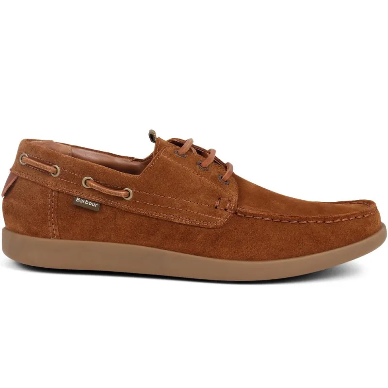 Armada Calf Leather Boat Shoes - BARBR39504 / 324 827 - Cognac Suede sold by Jones Bootmaker