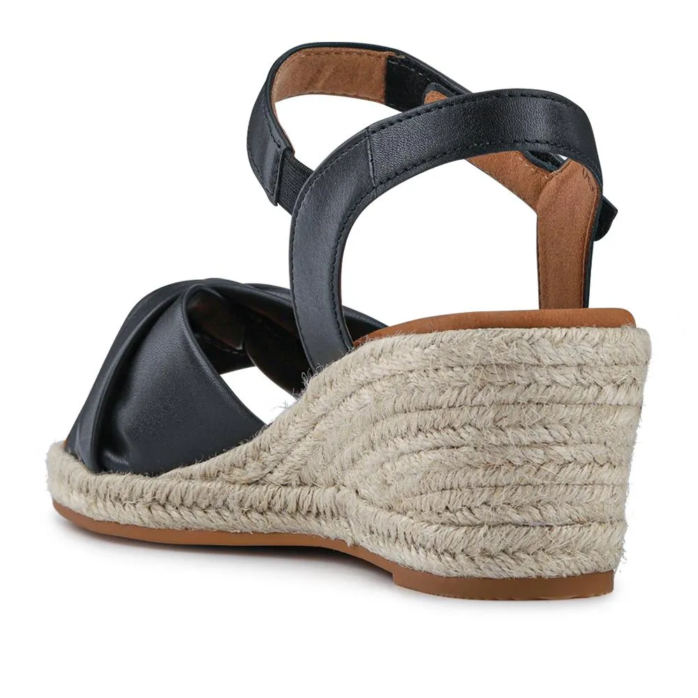 Leather Wedge-Heel Espadrilles - GAB41505 / 326 987 - Black sold by Jones Bootmaker product image thumbnail 3
