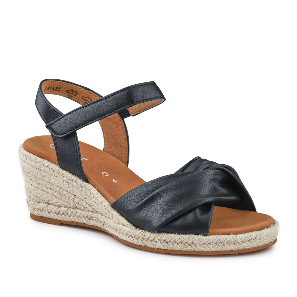 Leather Wedge-Heel Espadrilles - GAB41505 / 326 987 - Black sold by Jones Bootmaker product image thumbnail 2